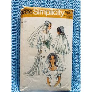 Simplicity sewing pattern  9826 wedding headpiece veil